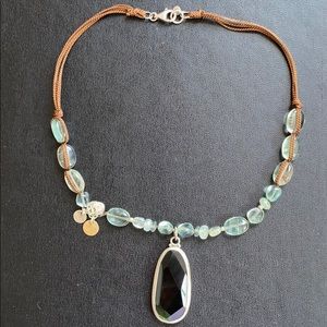 Retired Silpada Blue/Green Glass Necklace
